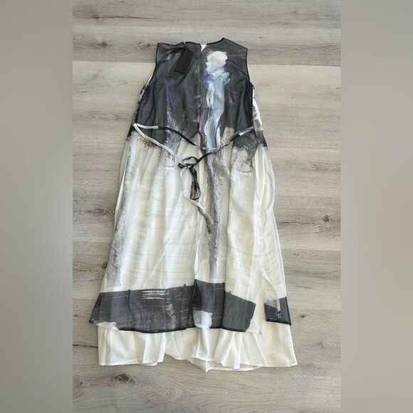 S. Deer Elegant Ink Splatter Sleeveless Dress White M NWT - Picture 6 of 6